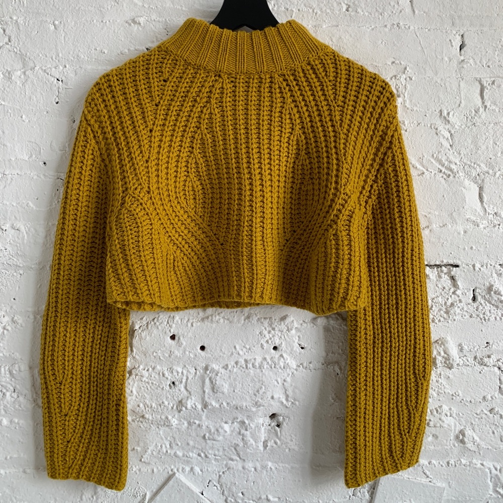 AGAIN Cropped Long Sleeve Sweater made in LA 💛